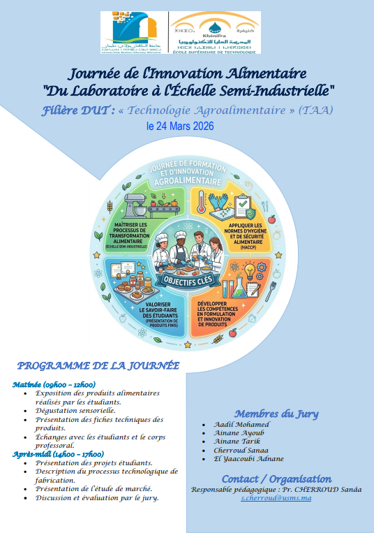 Journée de l'Innovation Alimentaire "Du Laboratoire à l'Échelle Semi-Industrielle"