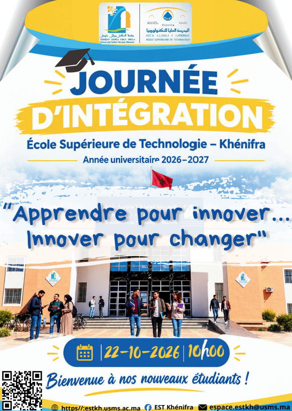 Journée d’Intégration des Nouveaux Étudiants – École Supérieure de Technologie de Khénifra – Année Universitaire 2026-2027