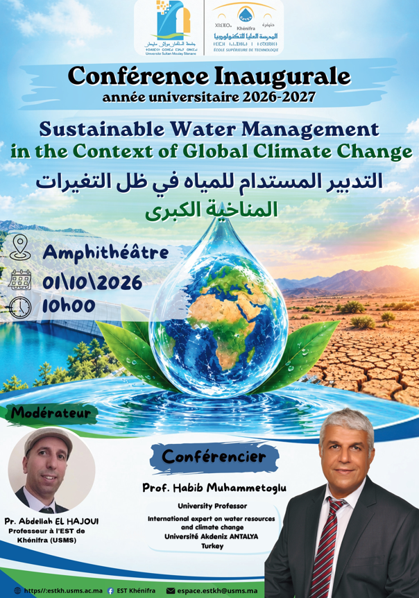 Conférence Inaugurale – Année universitaire 2026-2027 Sustainable Water Management in the Context of Global Climate Change